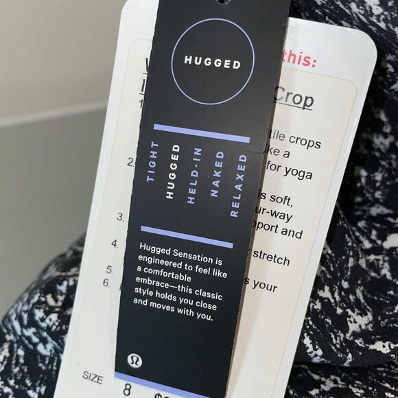 Lululemon Wunder Under Crop III (21") Iced Wave White Black NEW WITH TAGS Size 8 - Picture 7 of 7